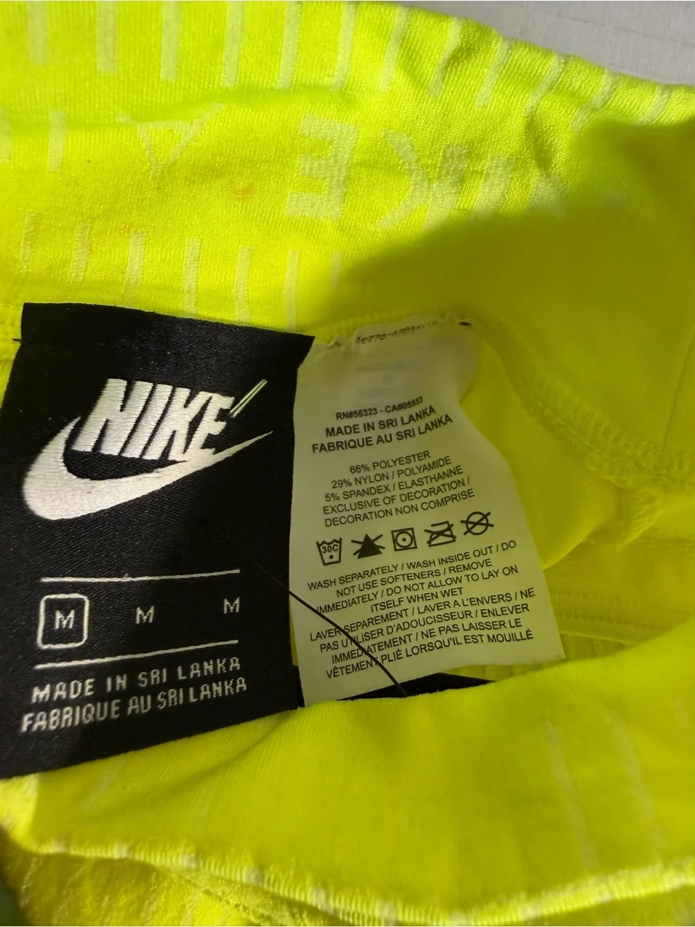 Nike Air Women’s Neon Yellow Seamless Mock Neck Bodycon Dress with Logo M - Picture 3 of 10